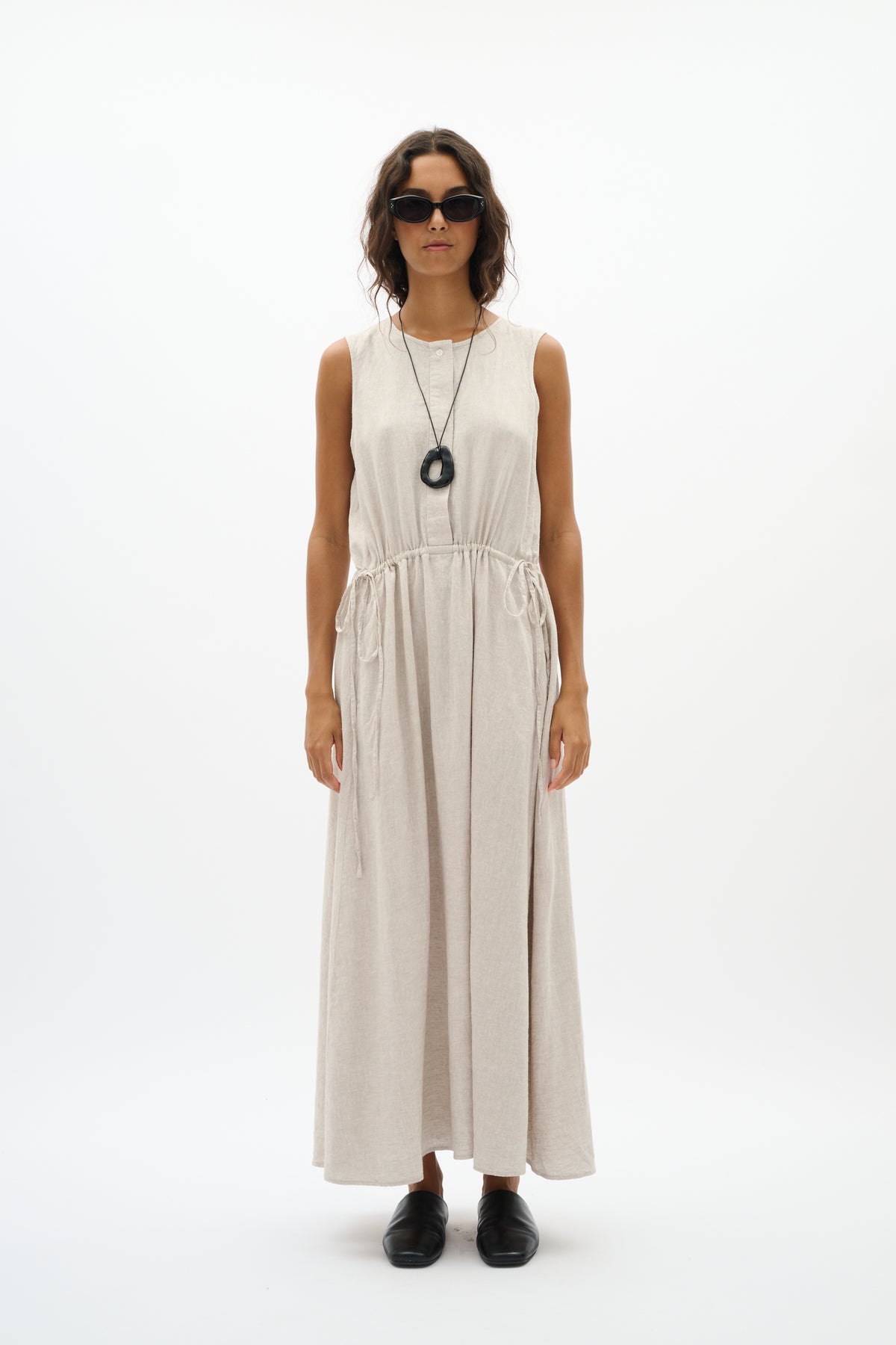 Rowan Drawstring Dress - Ecru