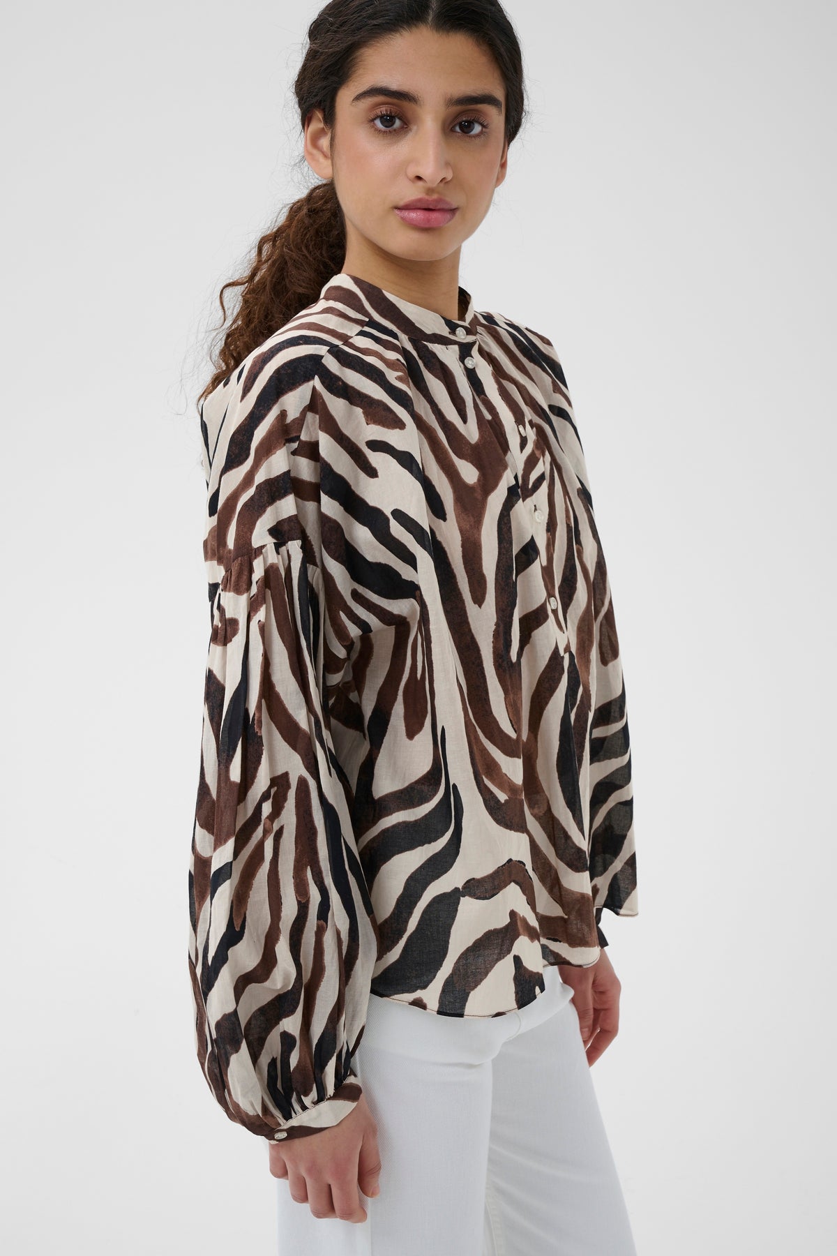 Rosalie Blouse - Haze Zebra