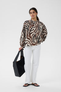 Rosalie Blouse - Haze Zebra