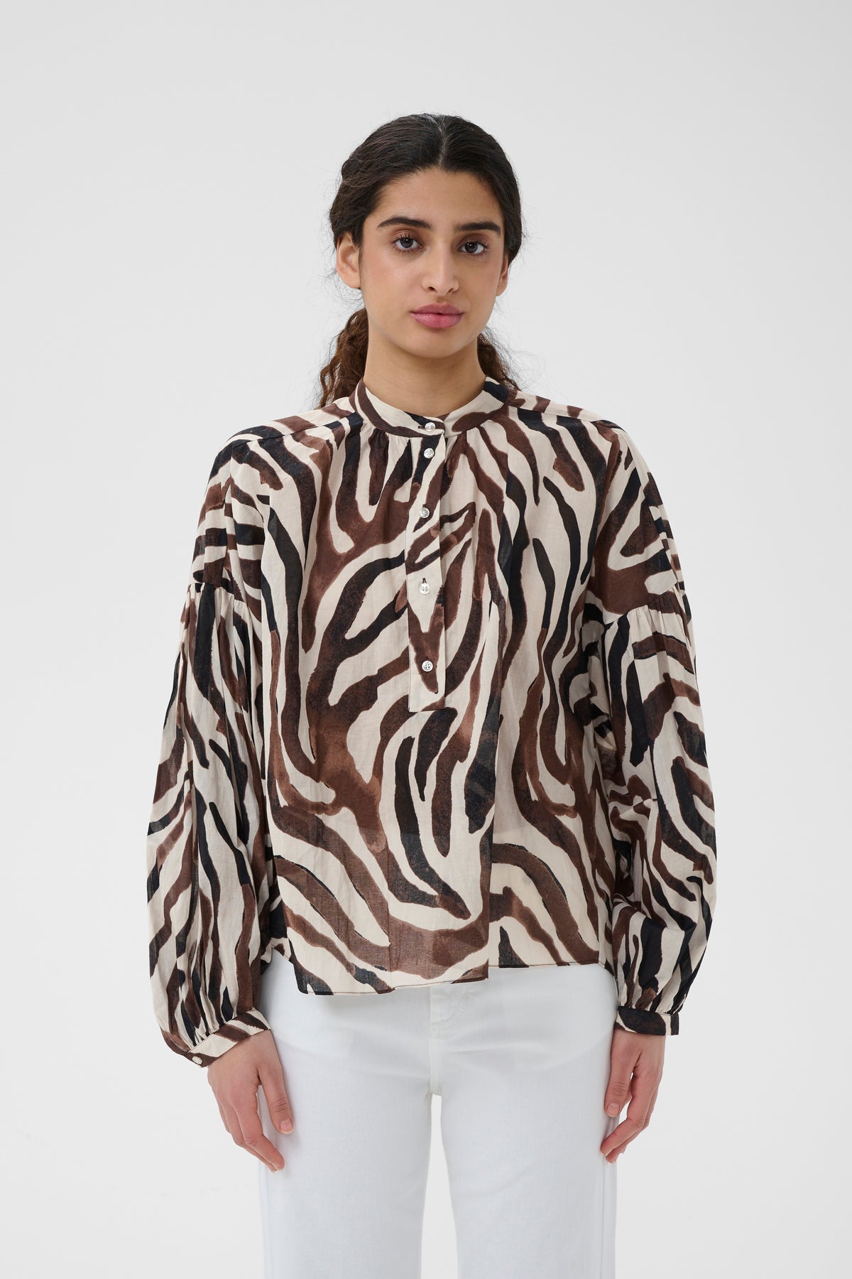 Rosalie Blouse - Haze Zebra