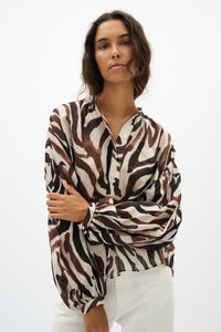 Rosalie Blouse - Haze Zebra