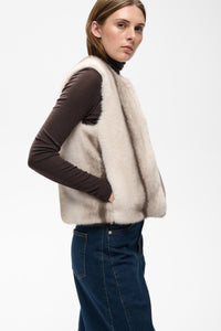 Zabelle Vest - Faux Fur Stripe
