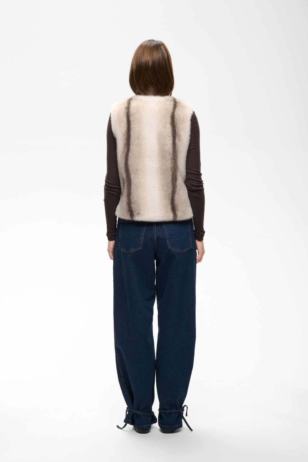 Zabelle Vest - Faux Fur Stripe