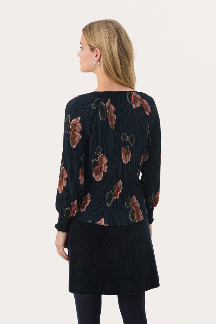 Priya Blouse - Dark Navy Blurred