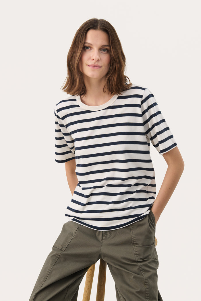 Ratani Top - Navy White Stripe
