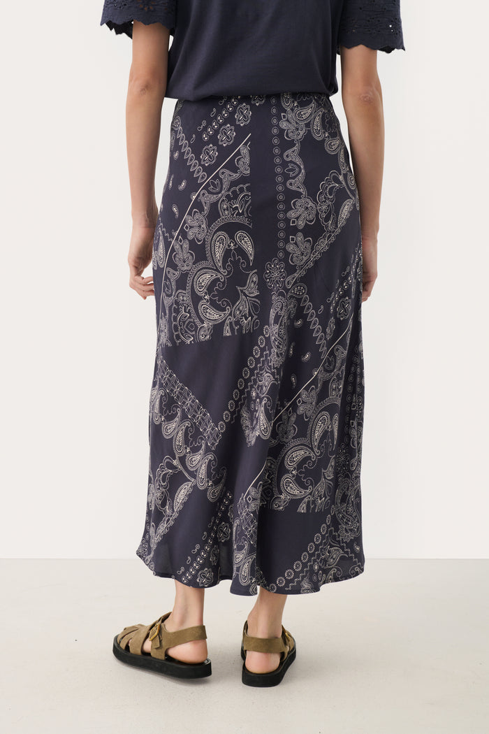 Laurina Skirt - Navy Graphic Paisley