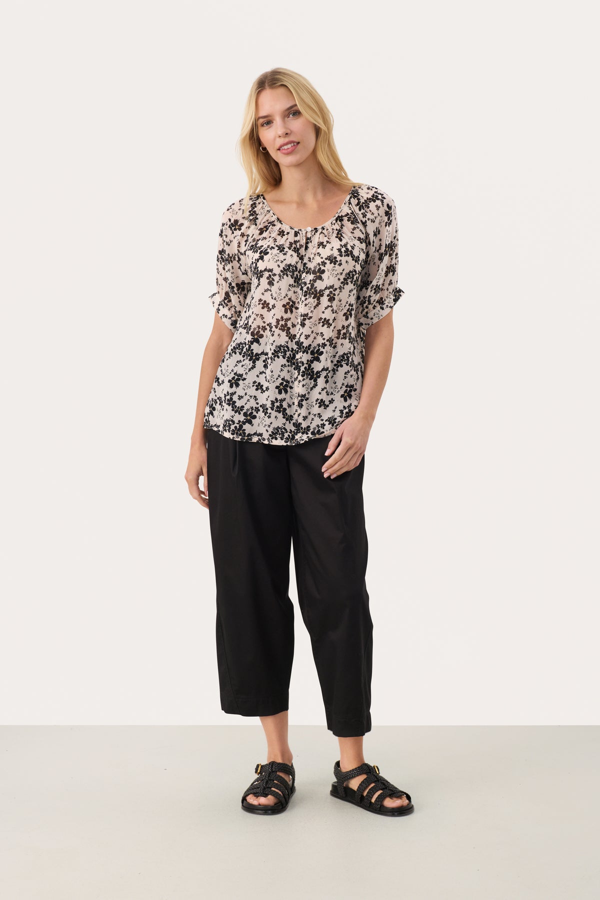 Rosanna Blouse - Black Contrast Floral
