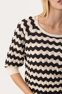 Rosine Pullover - Whitecap/Black Pointelle