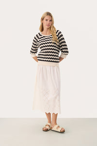 Rosine Pullover - Whitecap/Black Pointelle