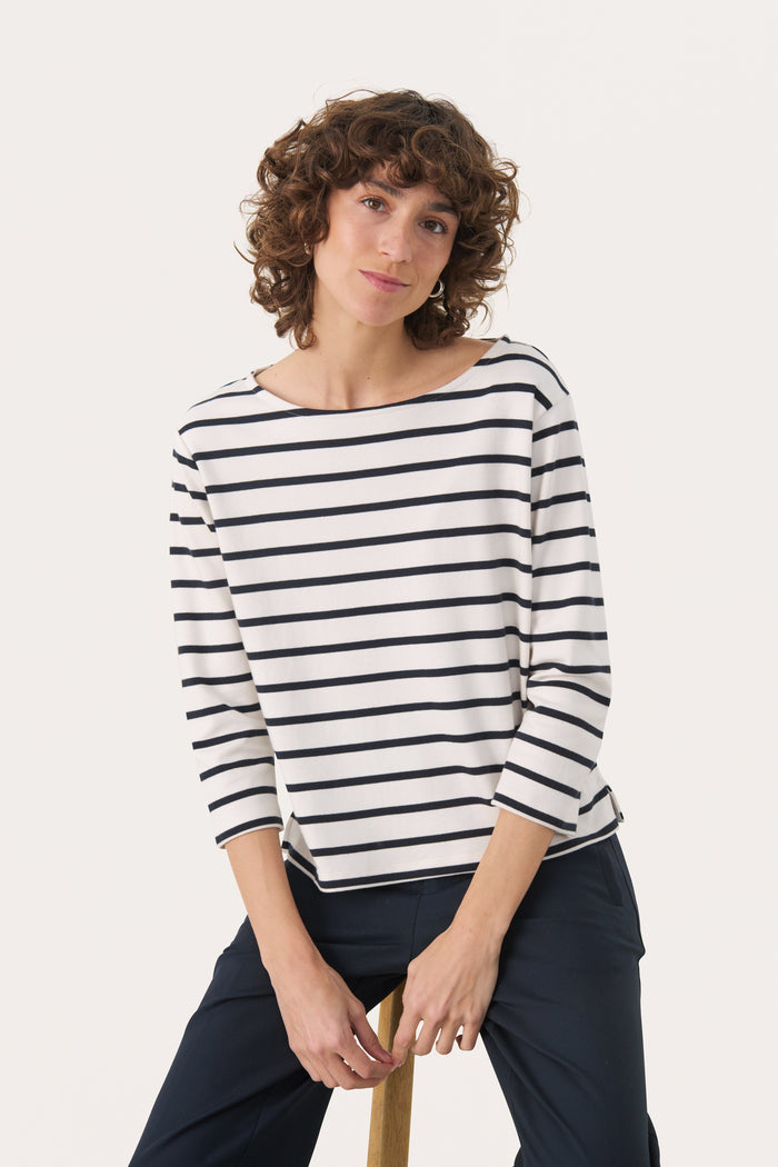 Nela T-Shirt - Dark Navy Stripe