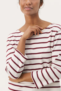 Nela T-Shirt - Tawny Port Stripe