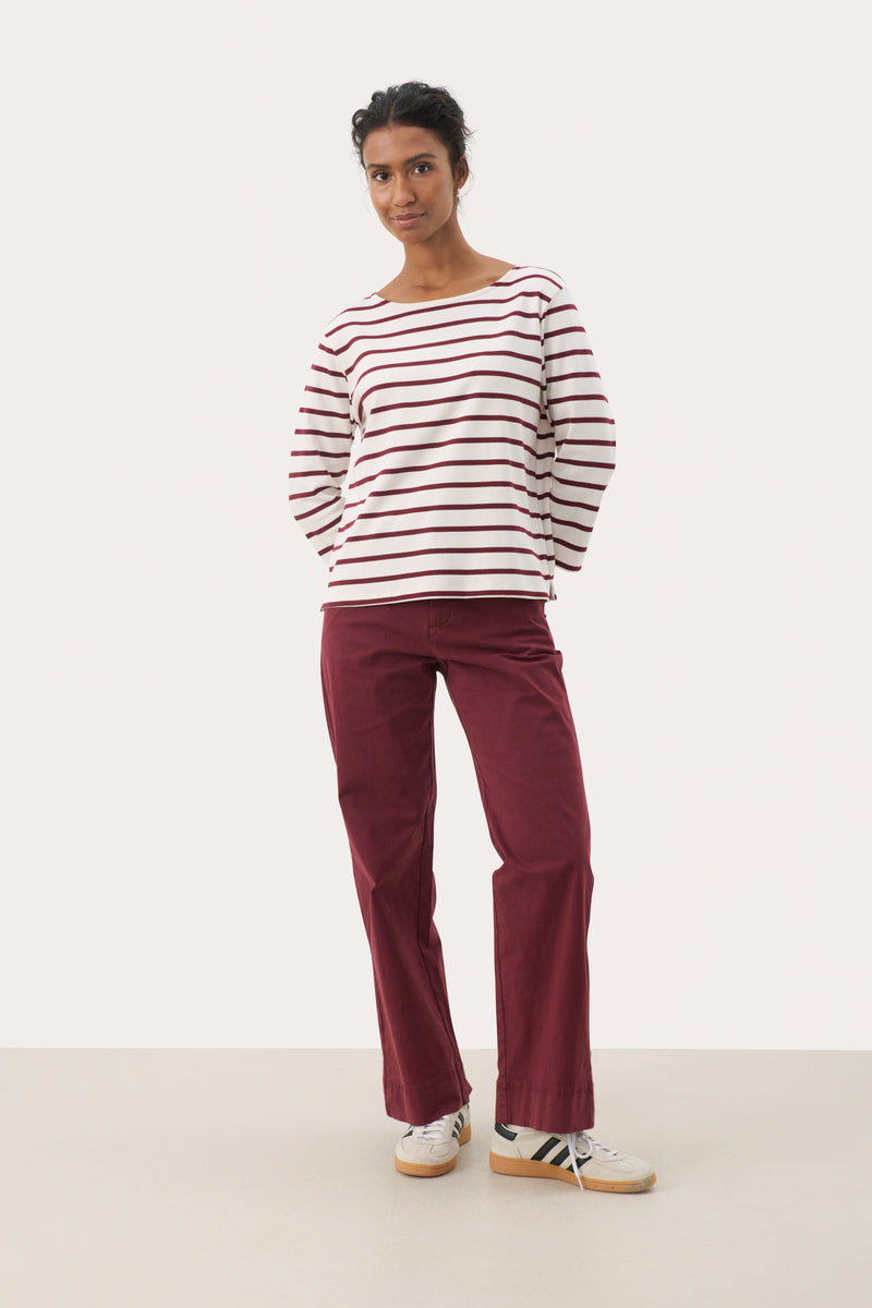 Nela T-Shirt - Tawny Port Stripe