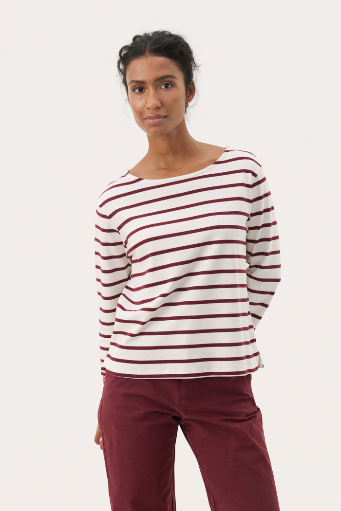 Nela T-Shirt - Tawny Port Stripe