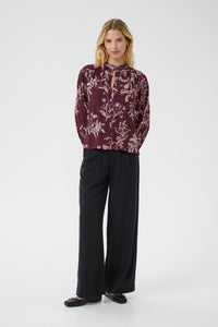 Shiroma Blouse - Tawny Port Botanic