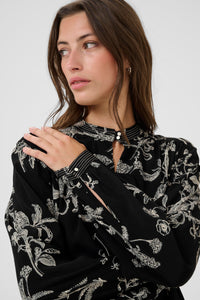 Shiroma Blouse - Black Botanical Print