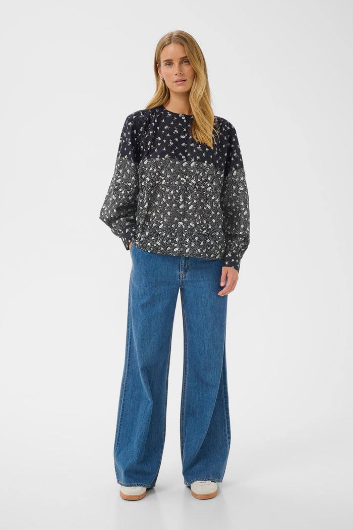 Yanina Blouse - Dark Navy Fragile