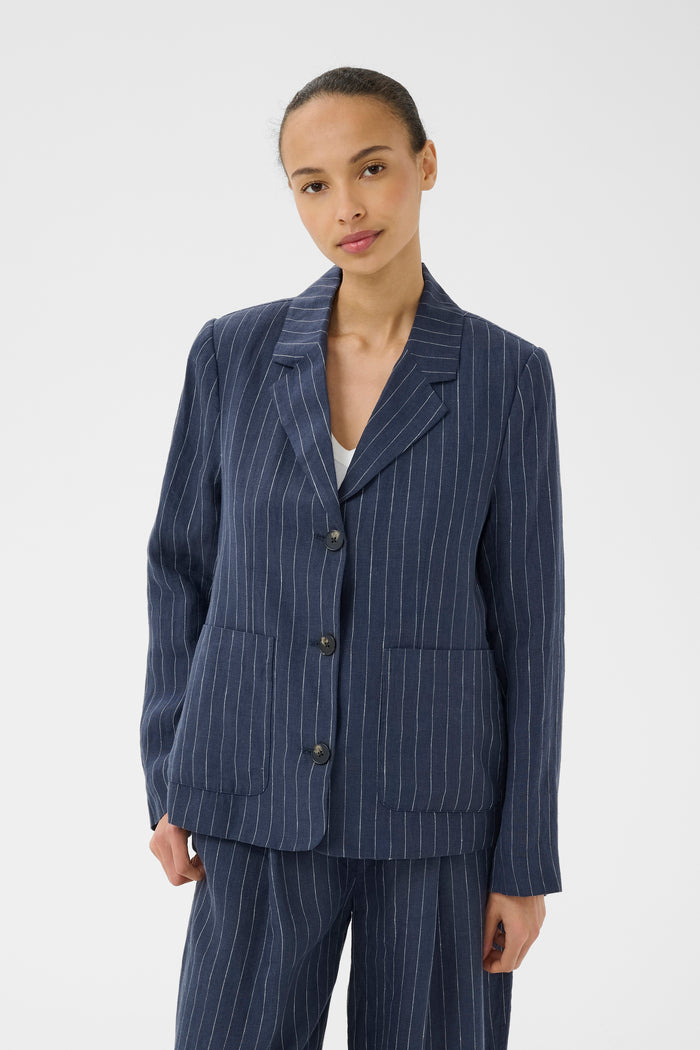 Alita Blazer - Blue Nights Pinstripe
