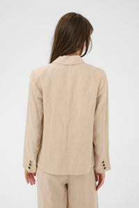 Alita Blazer - Neutral Pinstripe