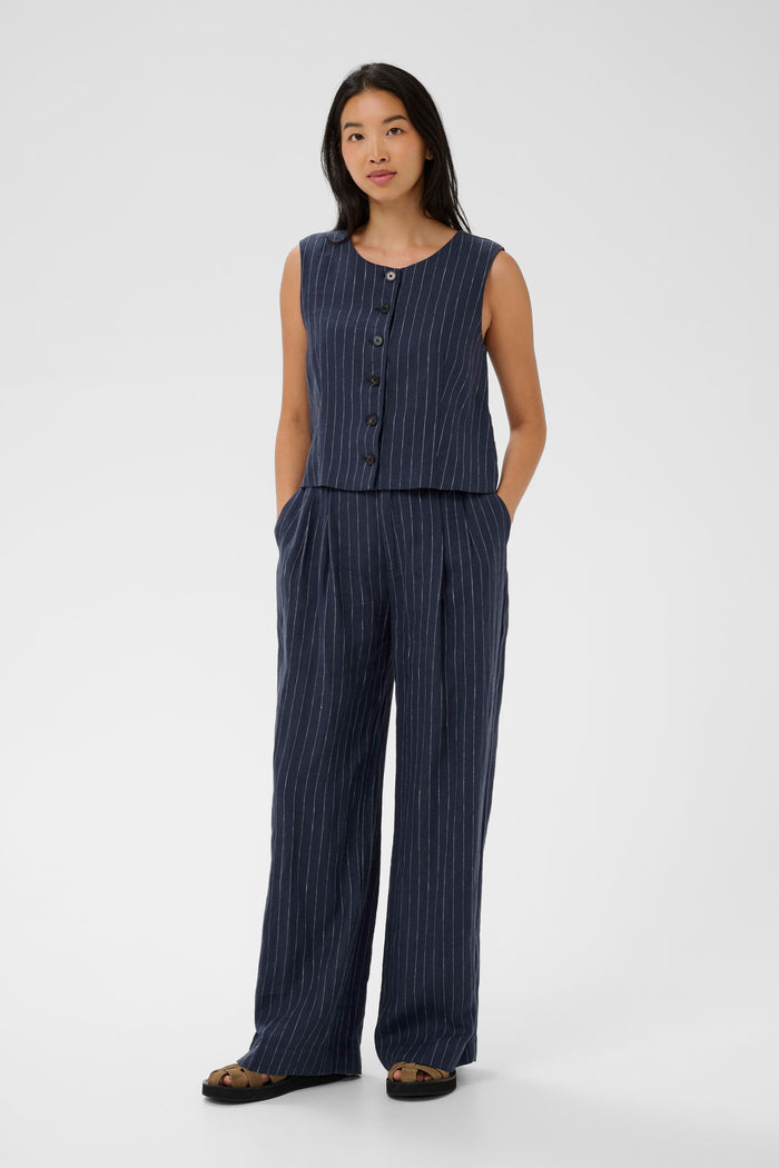 Aliya Pant - Blue Nights Pinstripe