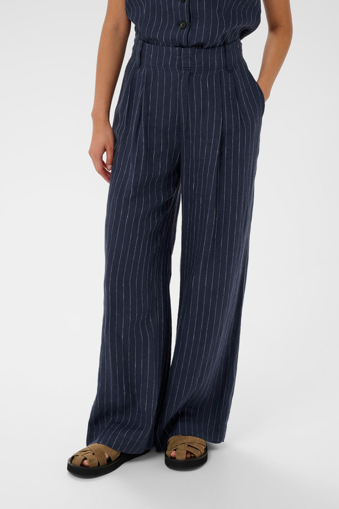 Aliya Pant - Blue Nights Pinstripe