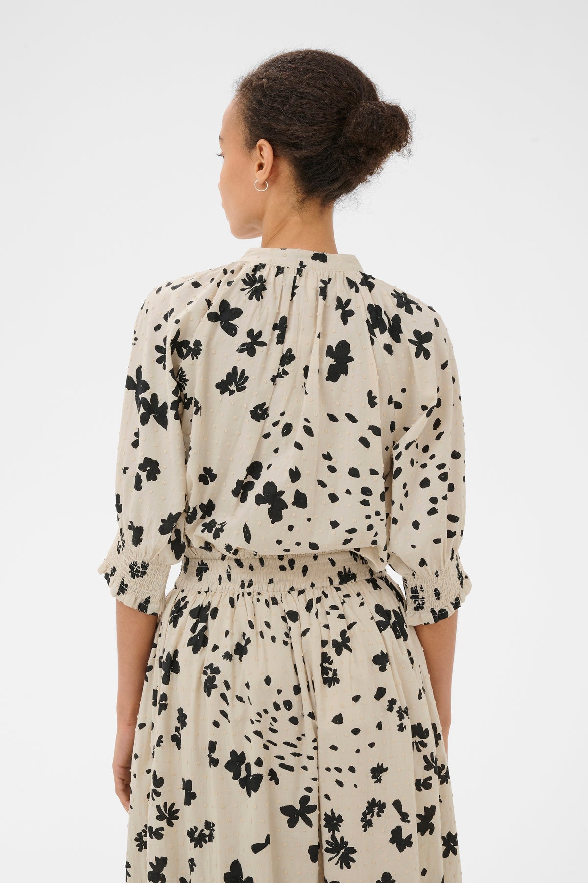 Almera Shirt - Black Dot Flower Print