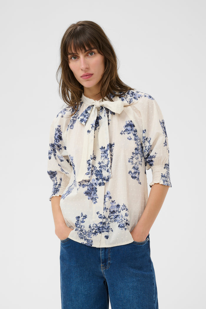 Almera Shirt - Blue Shadow Flower Print