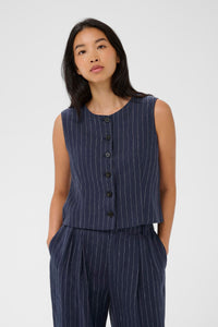 Azania Waistcoat - Blue Nights Pinstripe