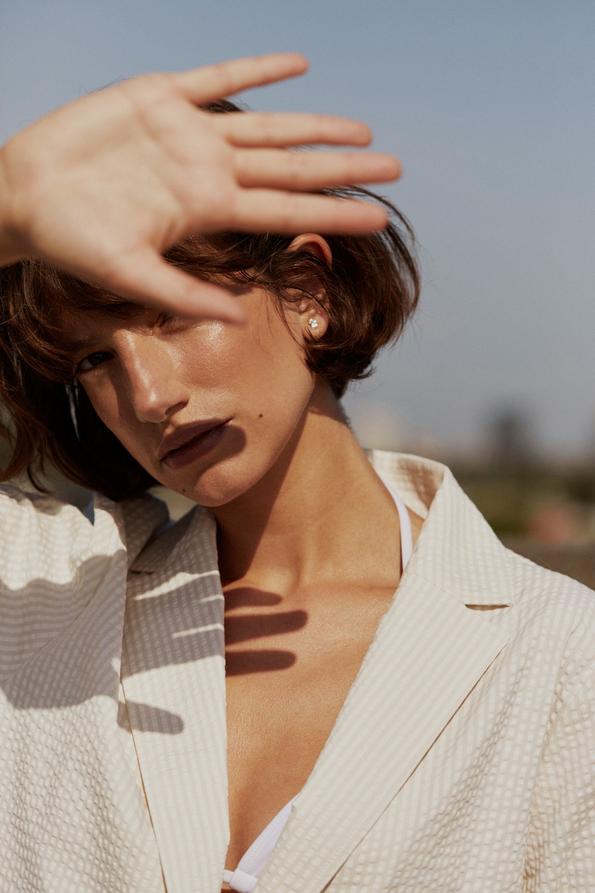 Briddi Jacket - Whisper White Stripe