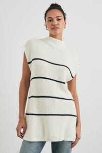 Etta Sweater - Ivory Navy Stripe