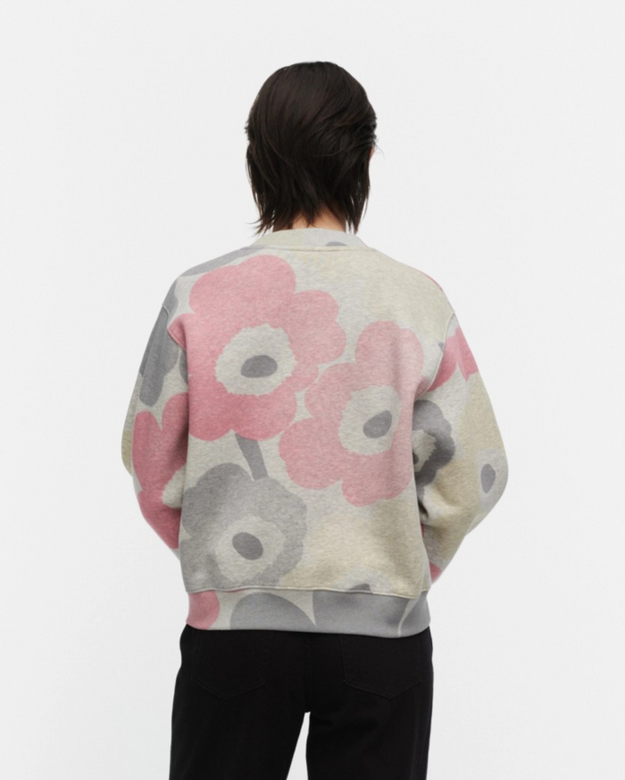 Trilce Unikko Kioski Sweatshirt - Grey Melange/Pink/Yellow