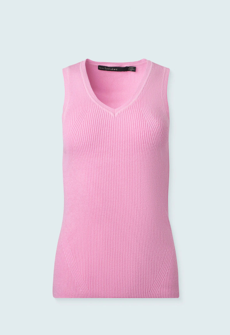 Basic V Neck Top - Pink