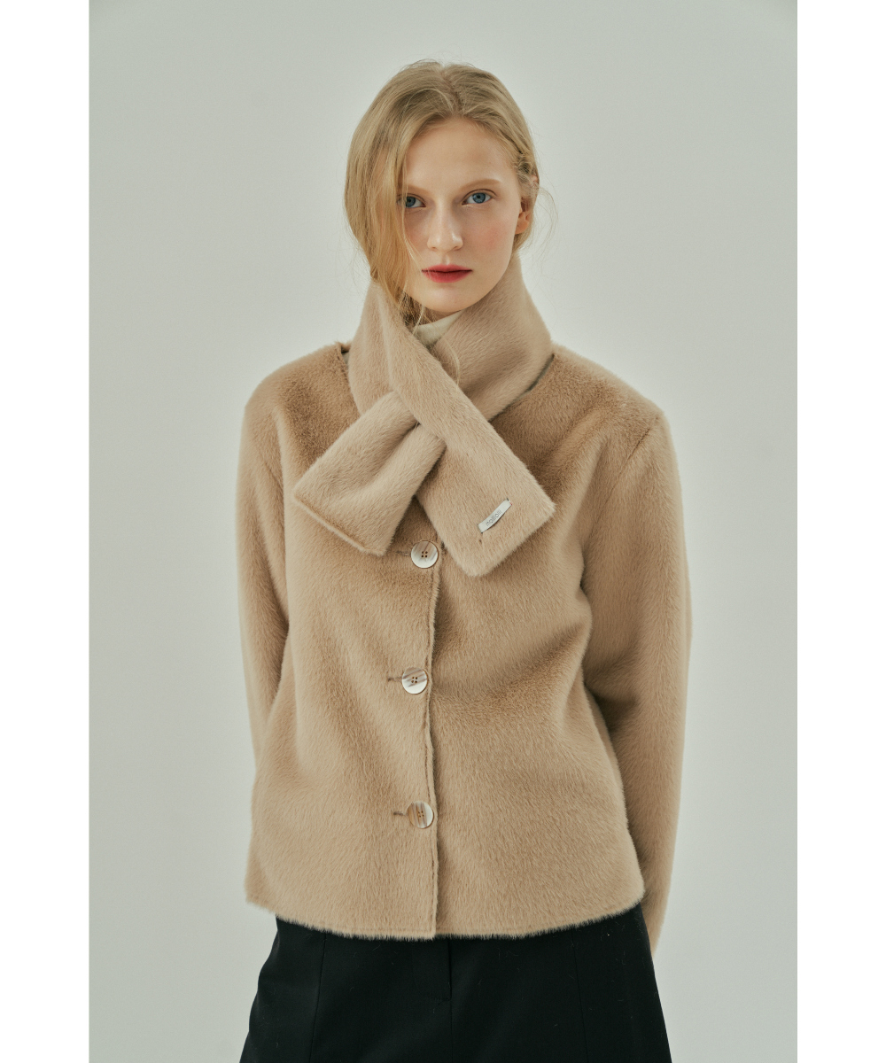 Crescent Ring Scarf - Beige