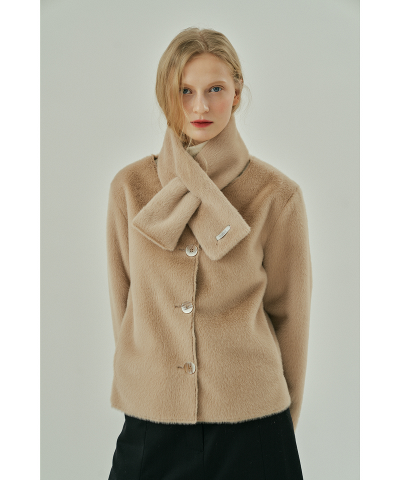 Crescent Ring Scarf - Beige