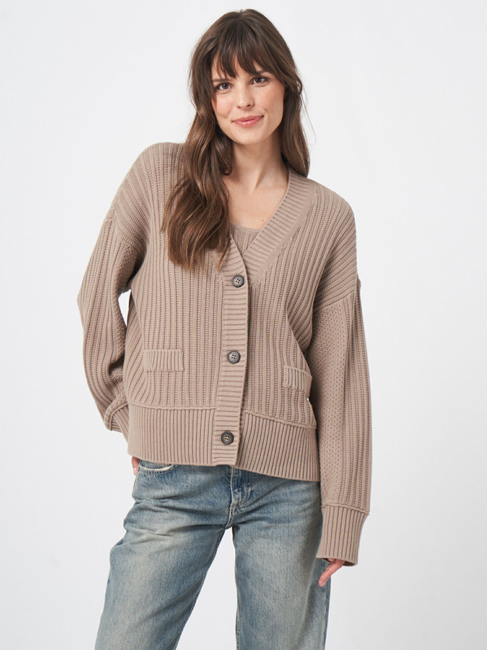 Cotton Knit Cardigan - Stone