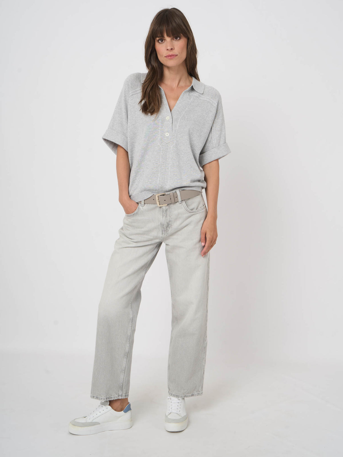 401128 Knitted Pullover - Soft Grey