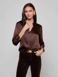 Dani Silk Blouse - Coffee Bean