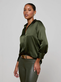 Dani Silk Blouse - Deep Olive
