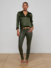 Dani Silk Blouse - Deep Olive