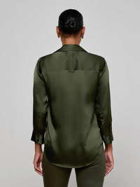 Dani Silk Blouse - Deep Olive
