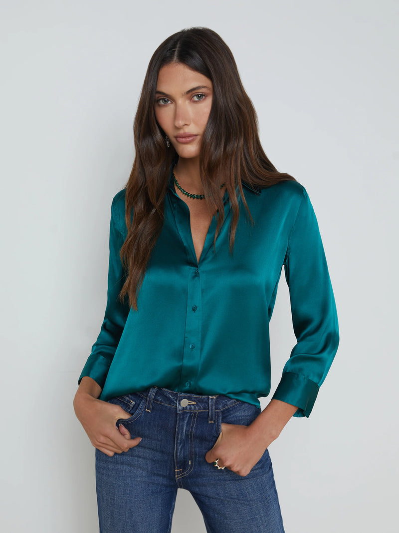 Dani Silk Blouse - Ocean Teal