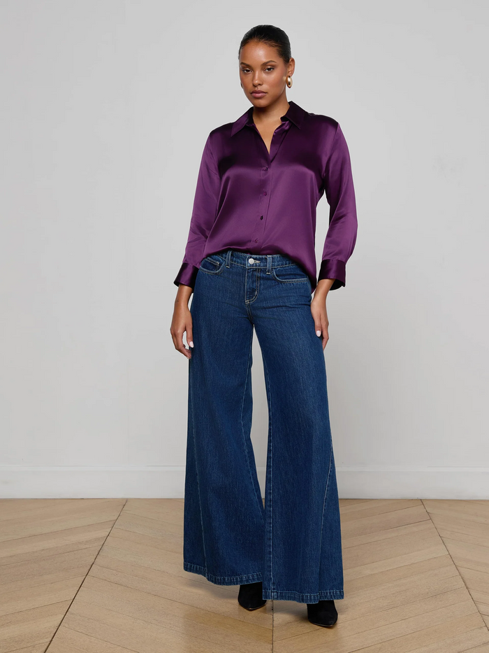 Dani Silk Blouse - Medium Violet