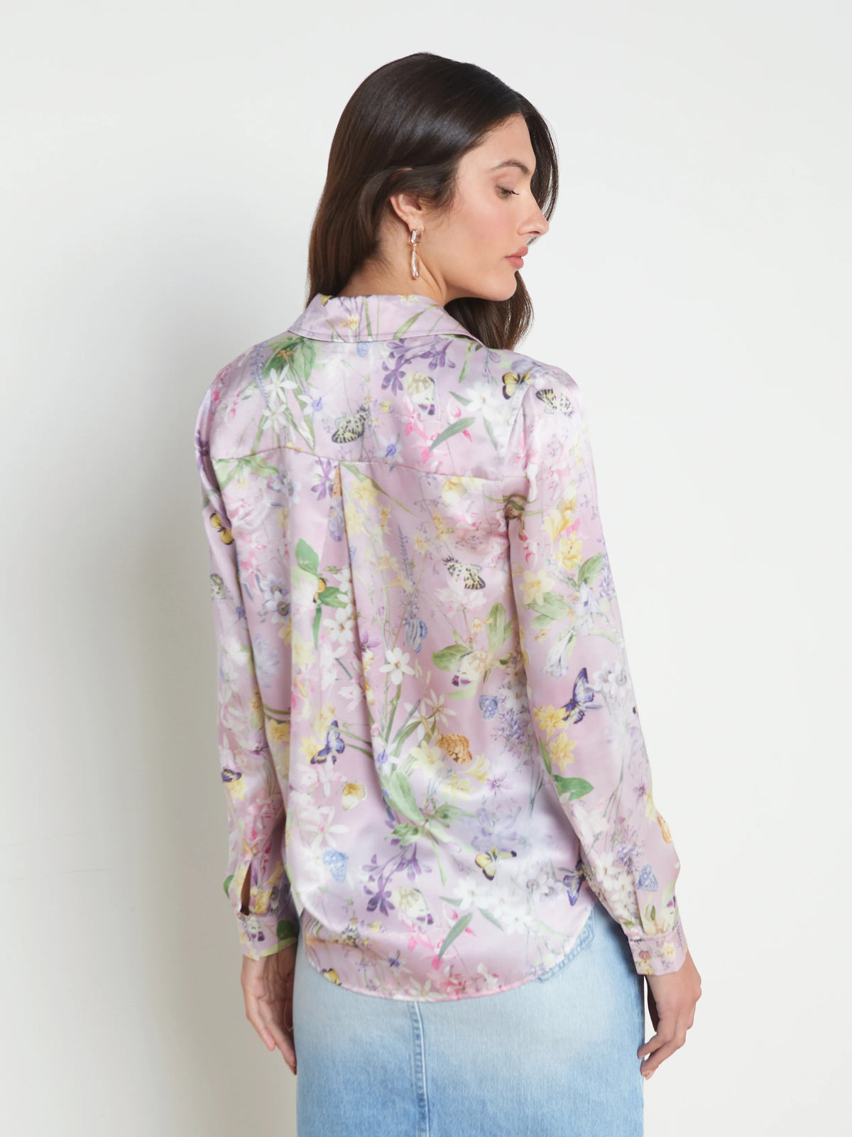 【CPGN STUDIO】24FW★ DTP Butterflower Long Sleeve Tyler Blouse - Lilac Snow Botanical Butterfly - L'Agence