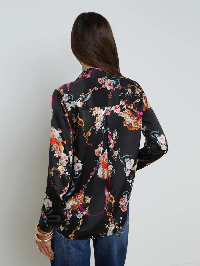 Tyler Blouse - Black Multi Rococo Angel