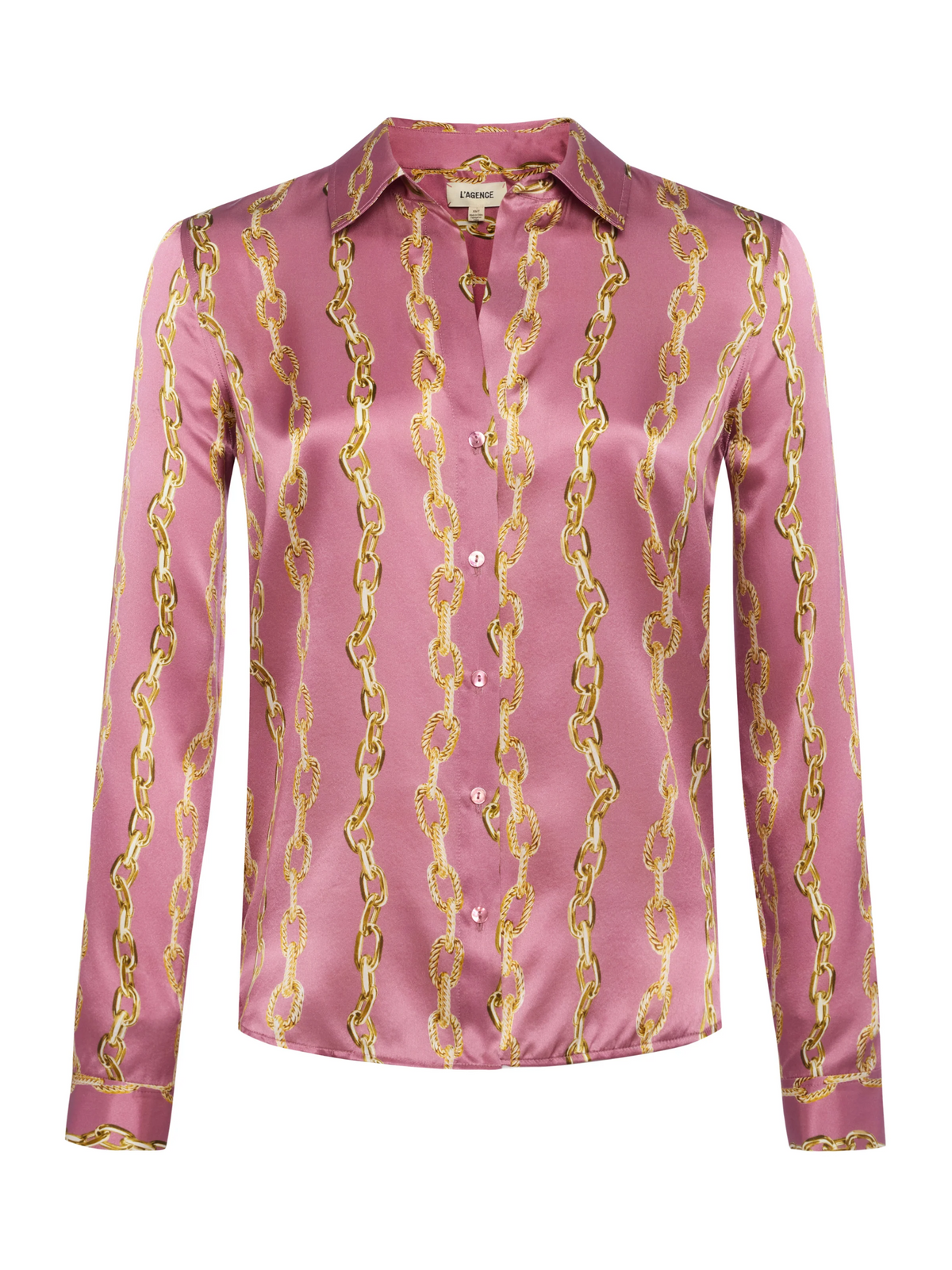 Tyler Blouse - Mauve Rose Metallic Chain