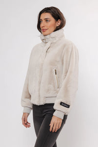 Ambra Short Fake Fur Jacket - Birch