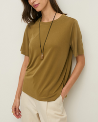 Round Neck T-Shirt - Khaki