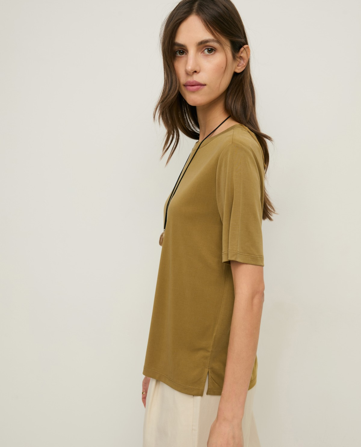 Round Neck T-Shirt - Khaki