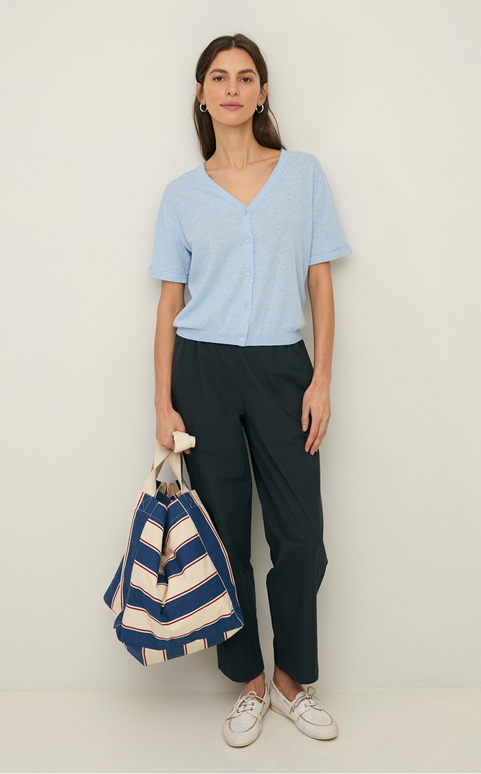 V-Neck Cardigan - Light Sky Blue