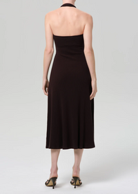 Mila Halter Dress - Chocolate