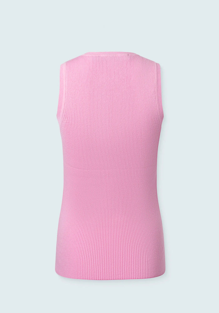 Basic V Neck Top - Pink